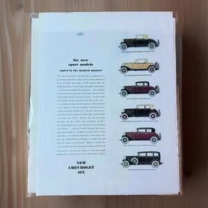 Vintage Collectible Original Ephemera Print New Chevrolet Six Ad Magazine 1931